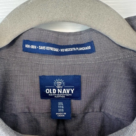 Mens Size XXL Classic Button Up Non-Iron Slim Fit Long Sleeve Collar Work Shirt - Picture 3 of 10